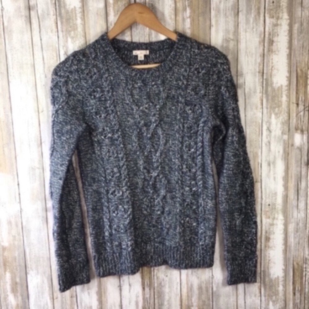 Gap Silver Metallic Cable Knit Sweater - Picture 1 of 4